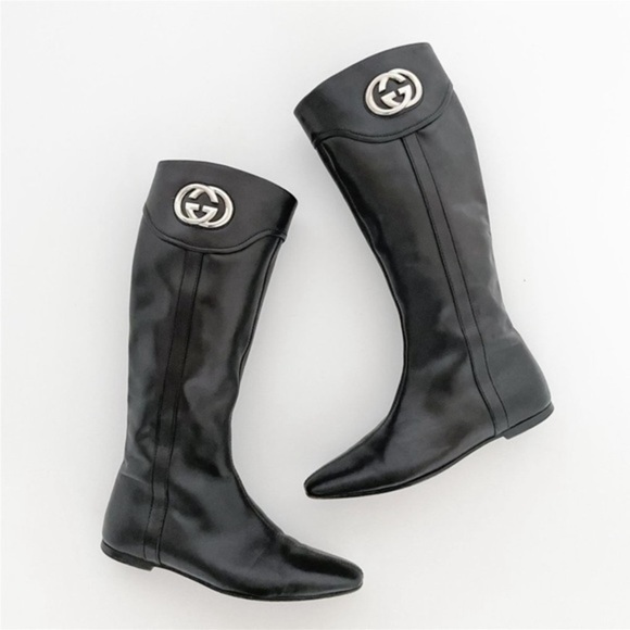 Gucci leather boots vintage size 7 - Picture 1 of 15